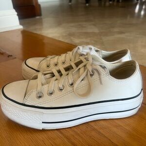 Women's Cream Platform Sneakers